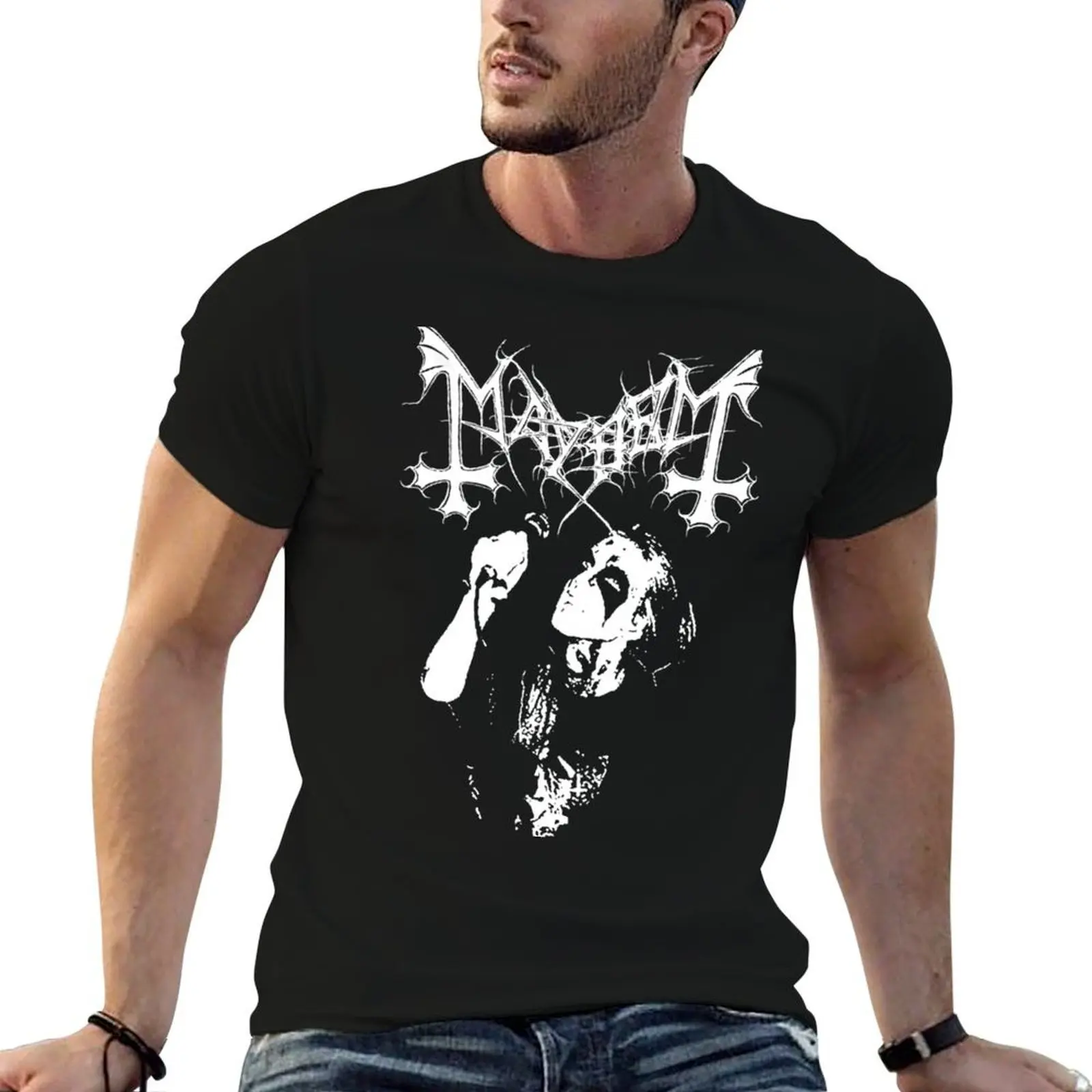 

Mayhem Norway Band Original Logo Fanart In Memory of Per Yngve Ohlin Dead T-Shirt anime t shirts for man T-Shirt