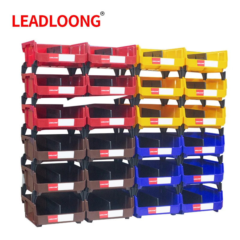 LEADLOONG V4 Tool Storage Bin 6pcs 11x11x5 Inch/27.6*27.9*12.8cm Combinable Multi Tools Organizer Box Garage And Home Supplies