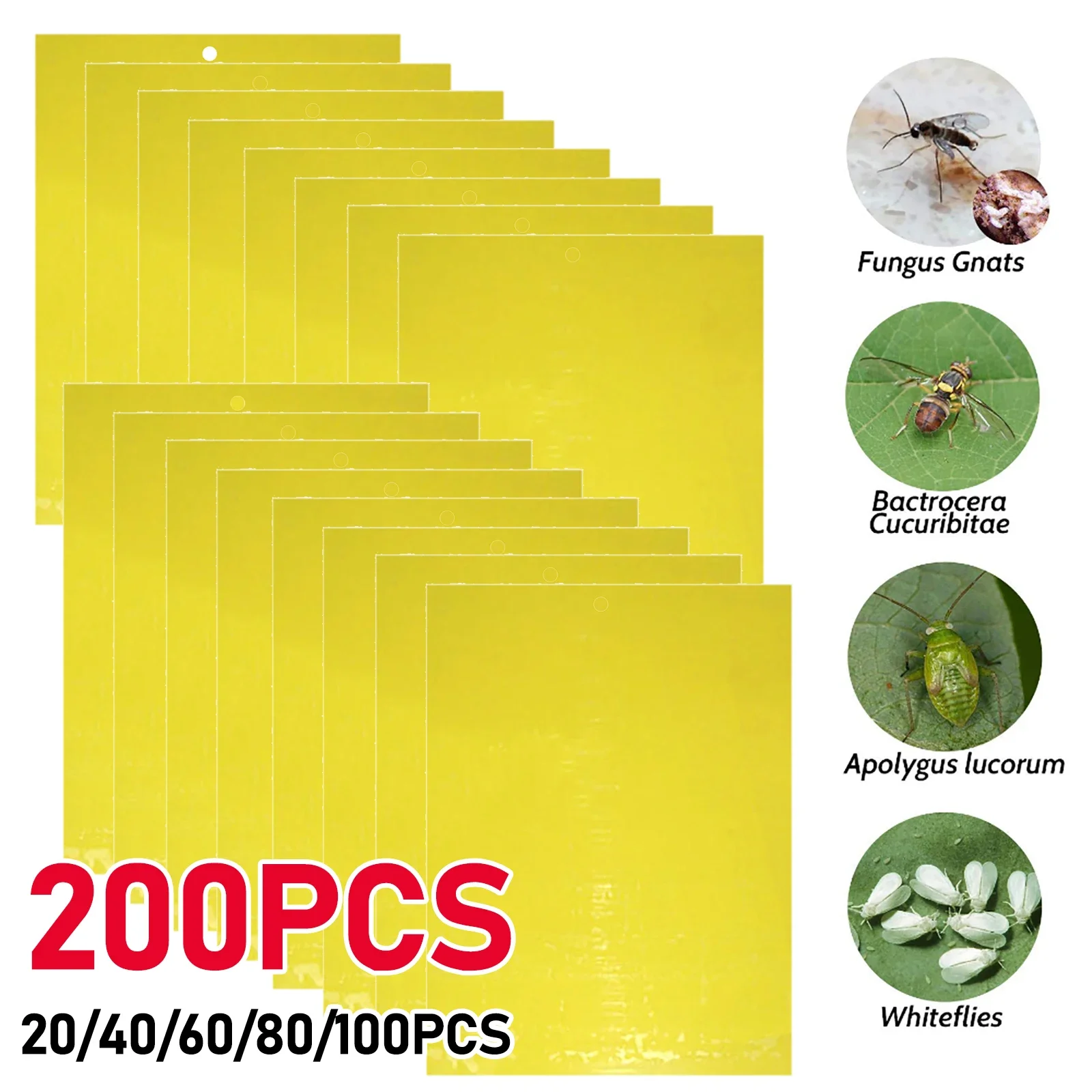 20-200PCS Fly Stickers Outdoor Plant Insect Catcher Fly Trap Double Sided Sticky Traps for Bugs Mosquito Trap Sticky Board