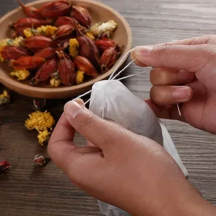 1000pcs Empty Paper Tea Bags Filter With String Heat Seal melon leaf teabags empty Tea Bags packing herbal bag sachets tea