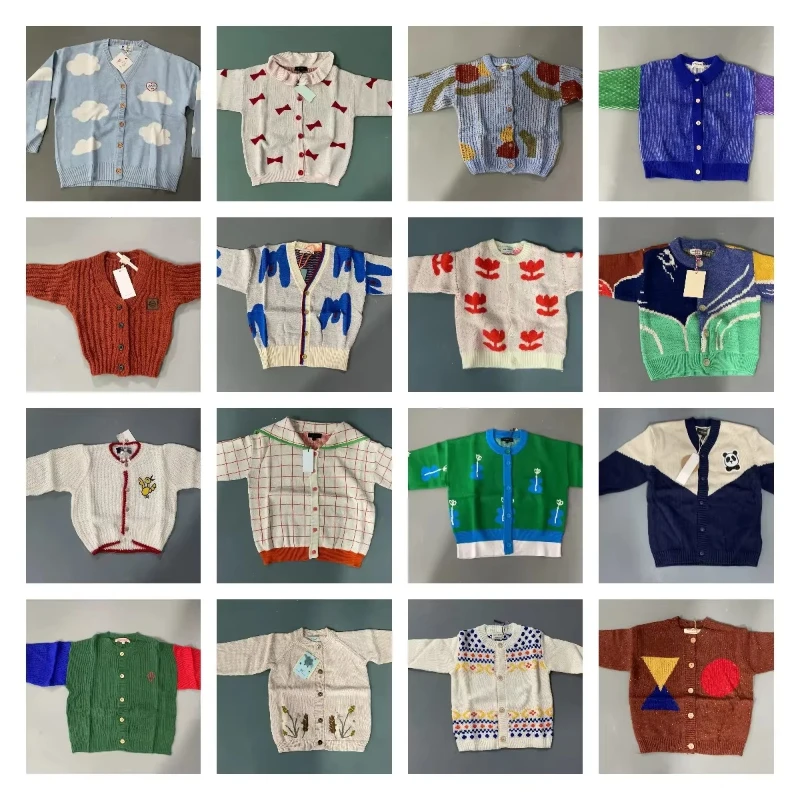 OUYANG&IVAN Special Price Girl Sweater Boy Top for Autumn and Winter Children's Cardigan Boy Jumpers