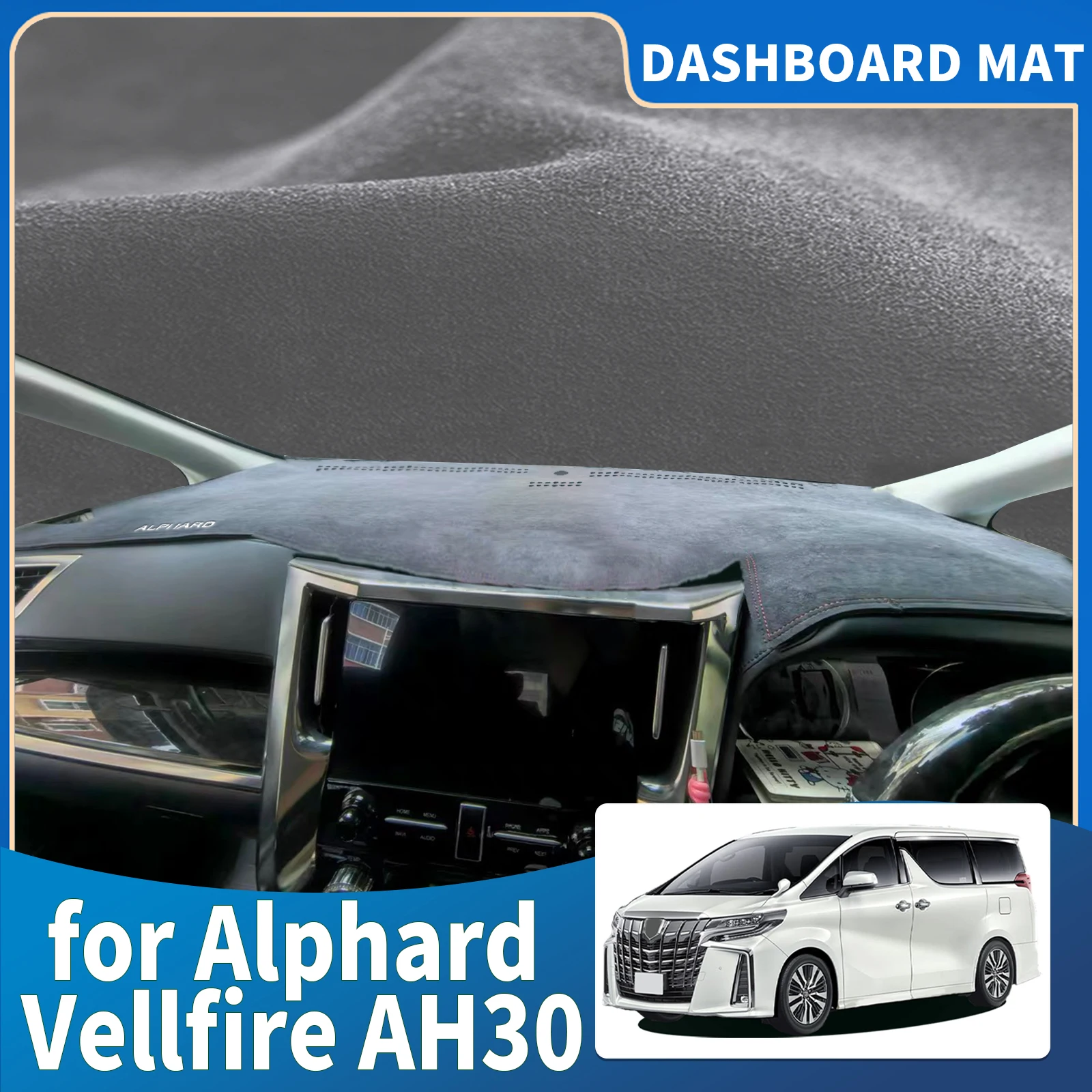 

fit for Toyota Alphard Vellfire 30 AH30 2015-2020 RHD Dashmat Dashboard Cover Pad Protective Carpet Accessories DashMat Sunshade