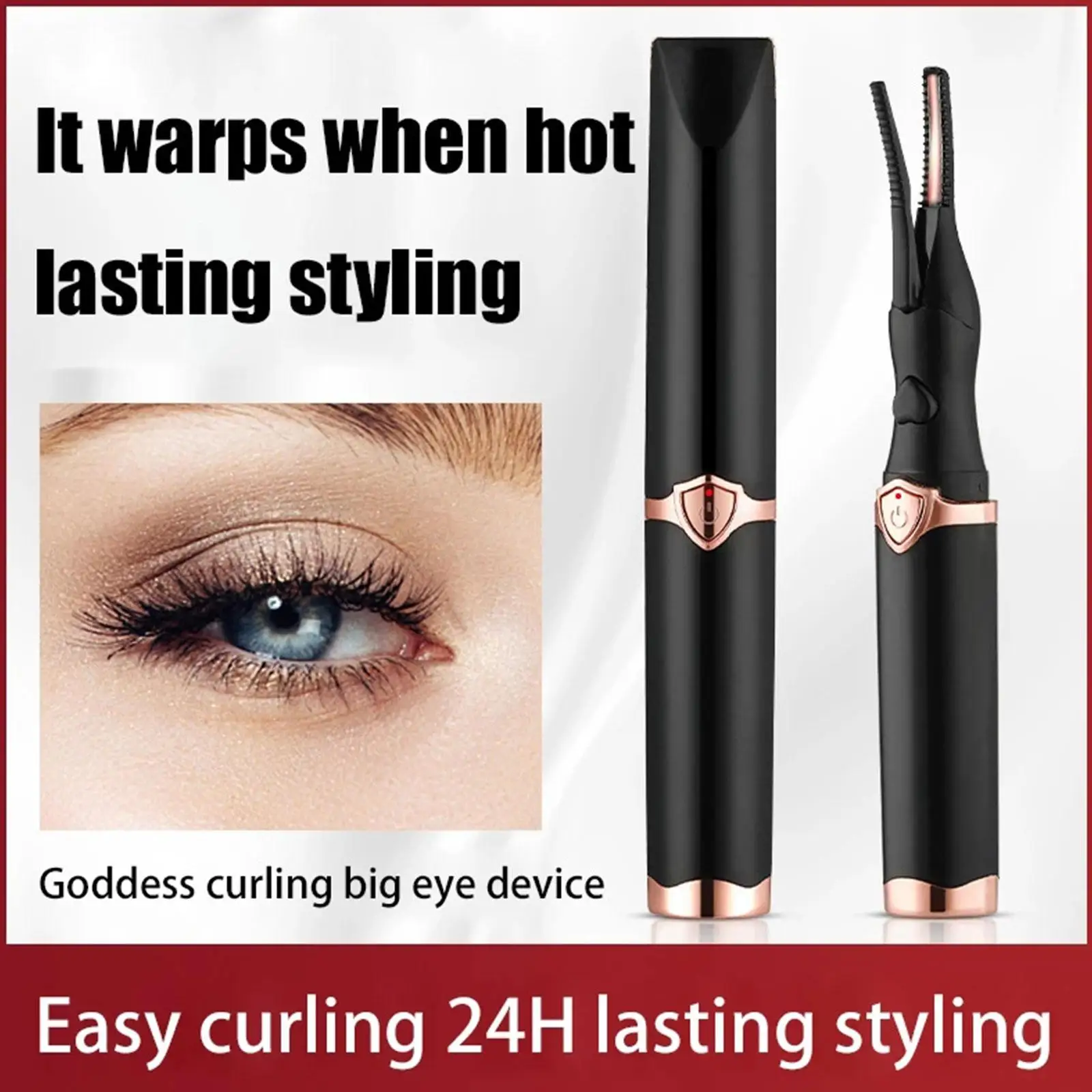 

1pcs Portable Electric Heated Eyelash Curler USB Rechargeable Eyelashes Curler For Eye lash Quickl Curling Long Lasting Mak Y2E9