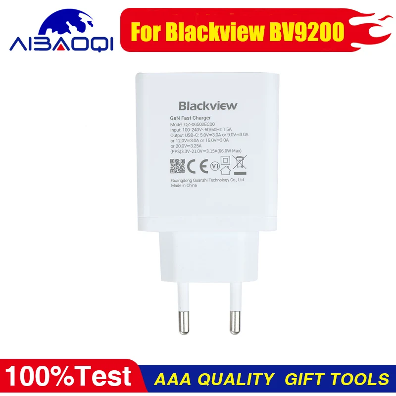 100% Original New Blackview BV9200 Charger Official Quick Charging Adapter + USB Cable Data Line Charger