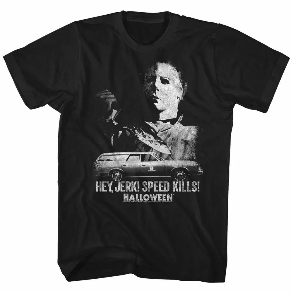 Halloween Speed Kills Black Adult T Shirt