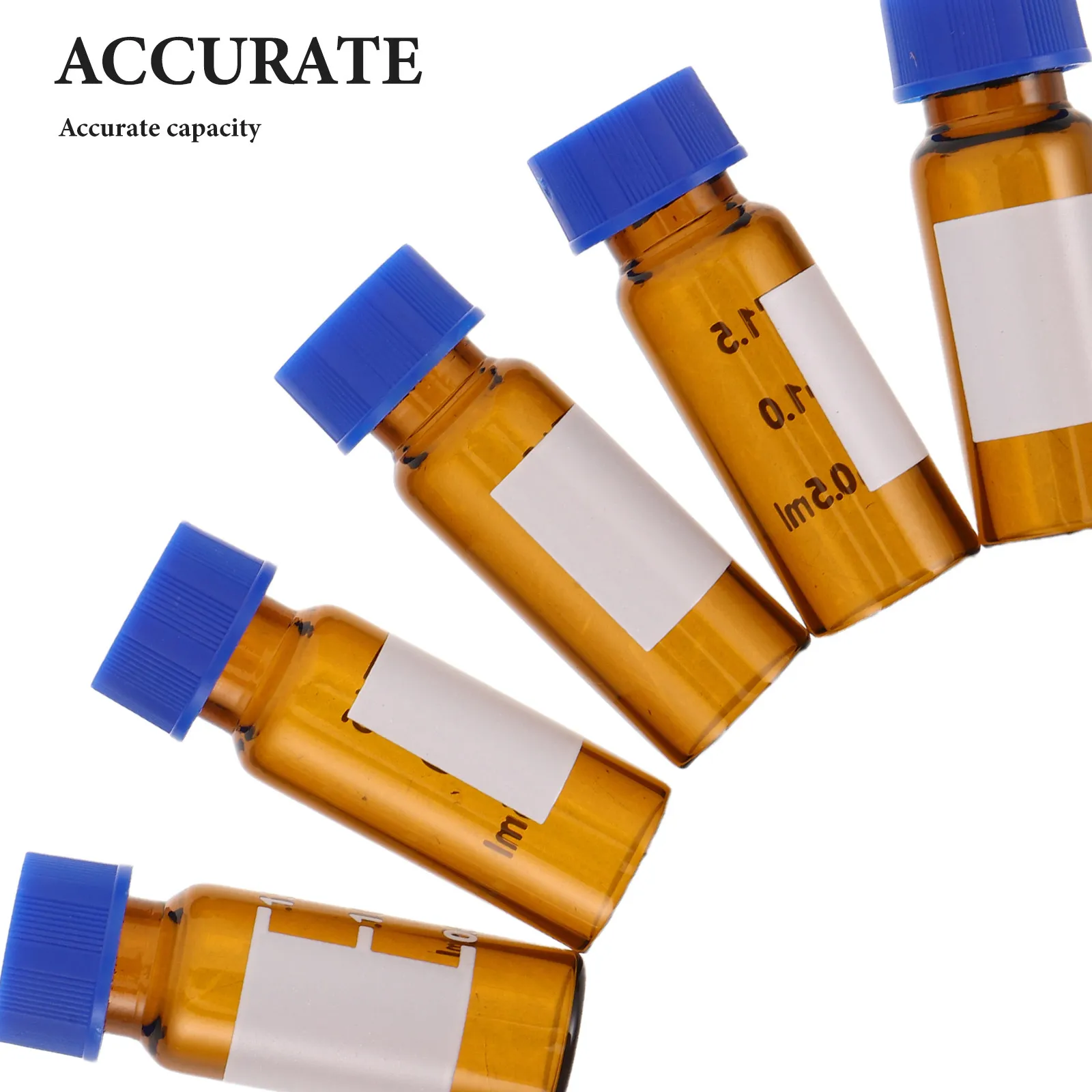 100Pcs Chromatography Sample Vials Laboratory Bottles 1.5ml 2Ml Leakproof Autosampler Vials Glass Liquid Sample Storage