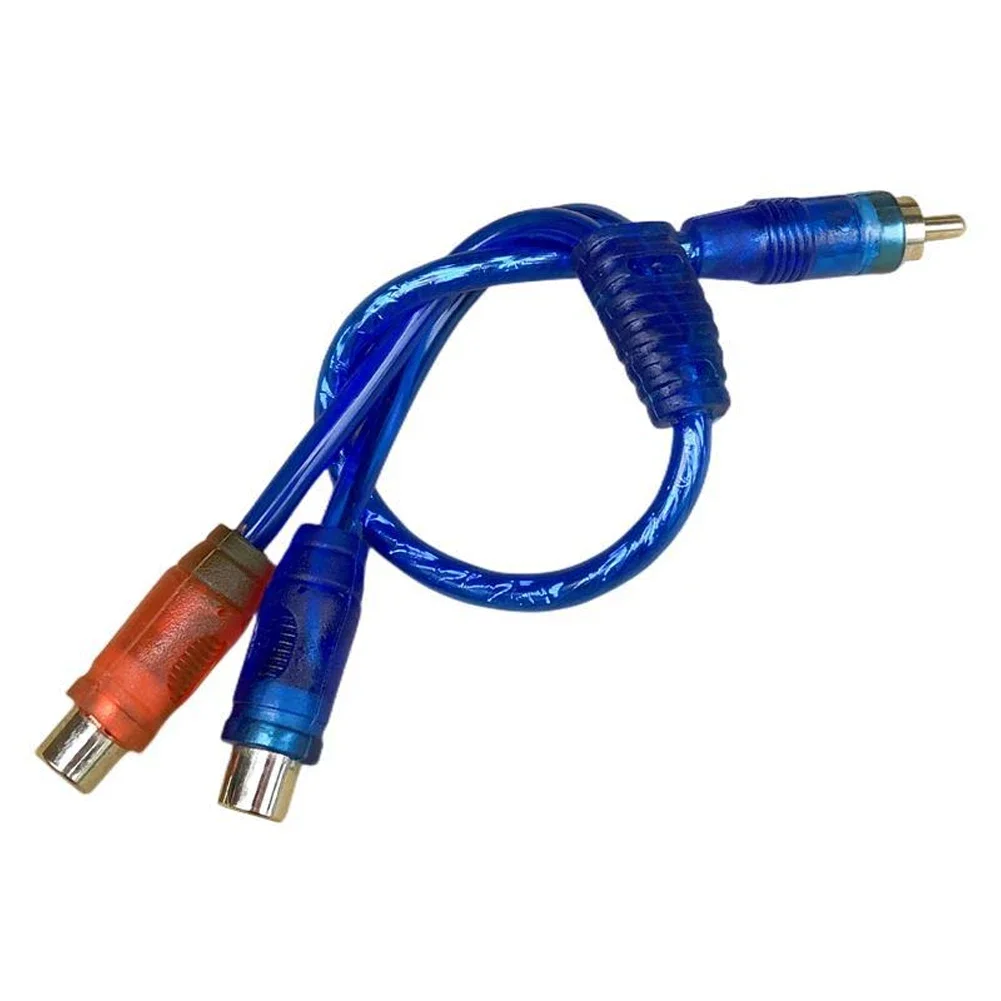 Car RCA Audio Cable 1 Female To 2 Males Cord Cables 