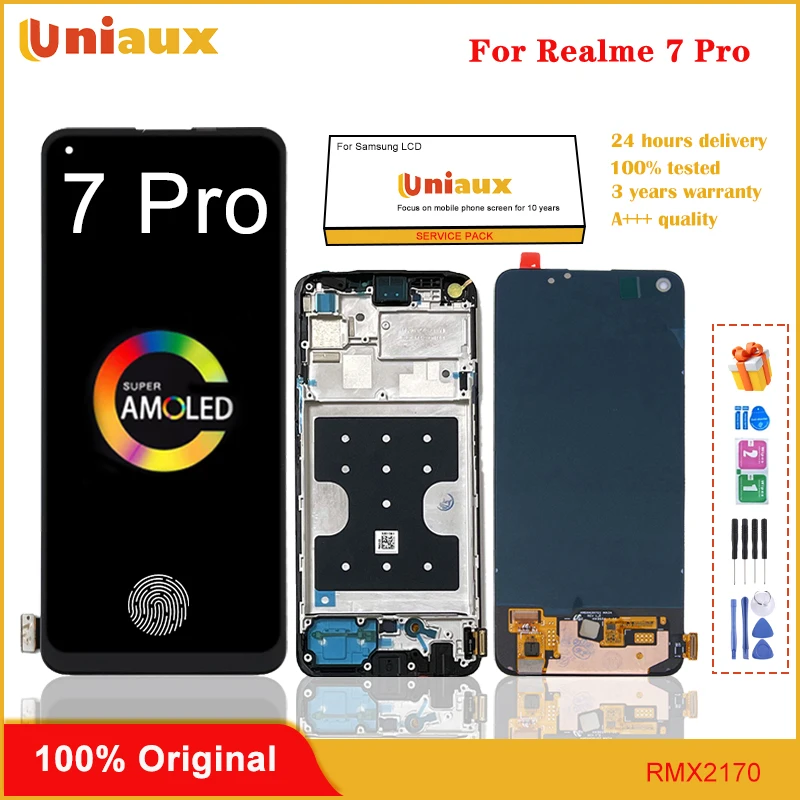 

6.4" Original Amoled LCD For Oppo Realme 7 Pro LCD Display RMX2170 Touch Screen Digitizer Assembly Replacement For Realme 7 Pro