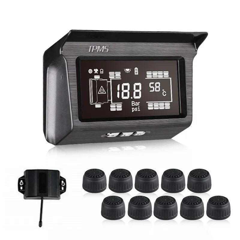 

TPMS truck tire pressure monitoring system 10-wheel solar truck external tire pressure monitoring real-time monitoring