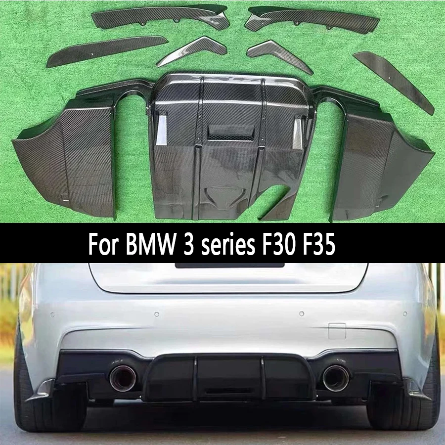 For BMW 3 series F30 F35 320 330 Carbon Fiber Car Rear Bumper Diffuser Rear Splitters Spoiler Back lip shunt GEEX style body kit