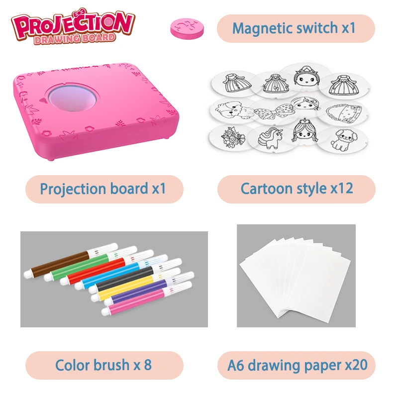Creative Children Educational Toys Light Hand-painted Tracing Drawing Board Girl Toys Colourful Paintbrush Toys Kids Handicrafts
