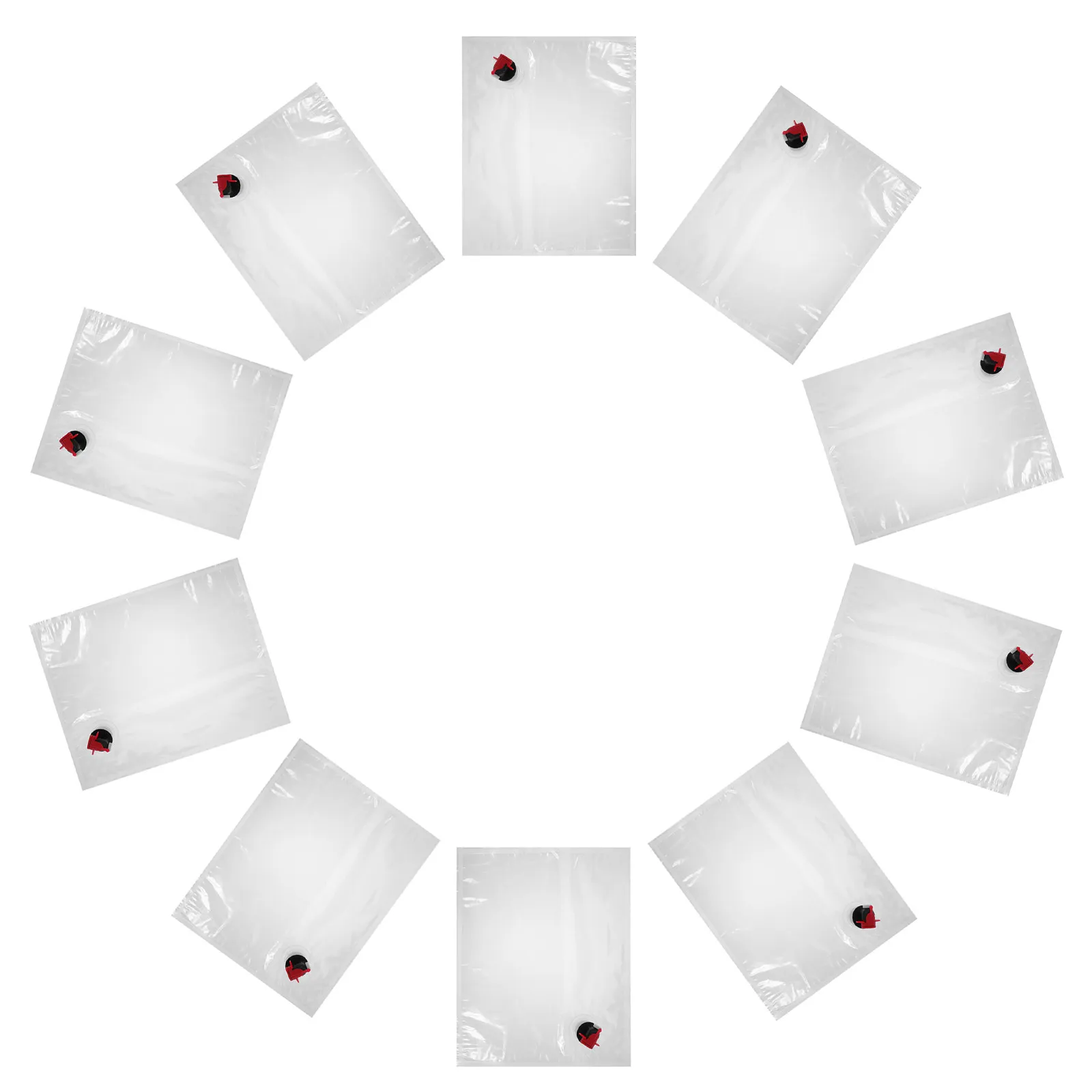 

10pcs 5L Wine Purse Refill Bag Butterfly Valve Leakproof Reusable Beverage Storage Pouch For Camping Parties Liquid Dispenser