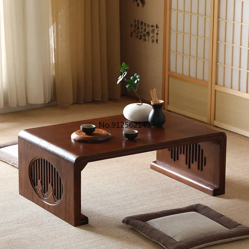 Pure solid wood bay window small tea table Japanese style tatami low table ancient style Kang table muebles escritorios mesa