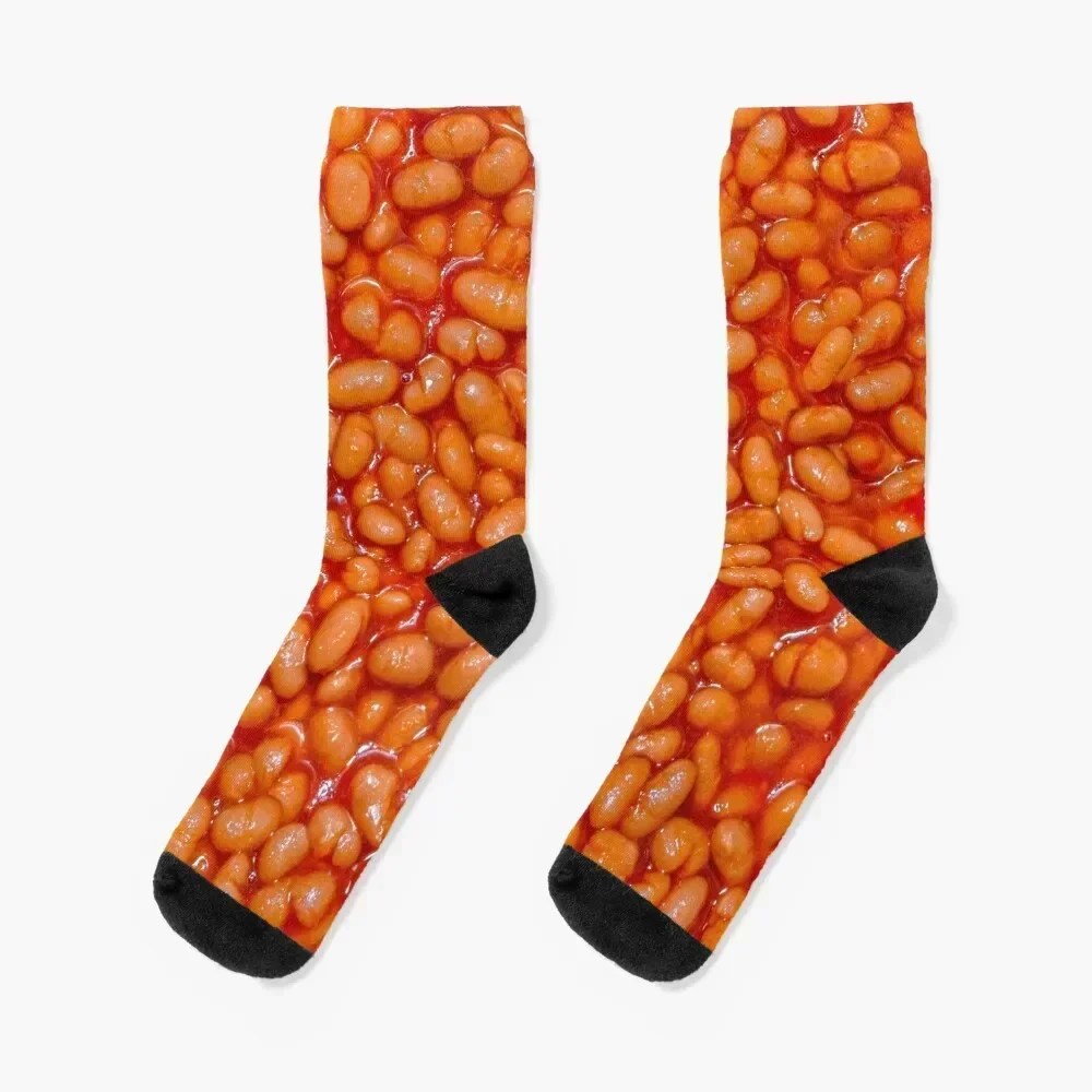 Bas de sport à motif de nourriture pour hommes et femmes, chaussettes de mode, haricots cuits, tomate rouge, ce, luxe