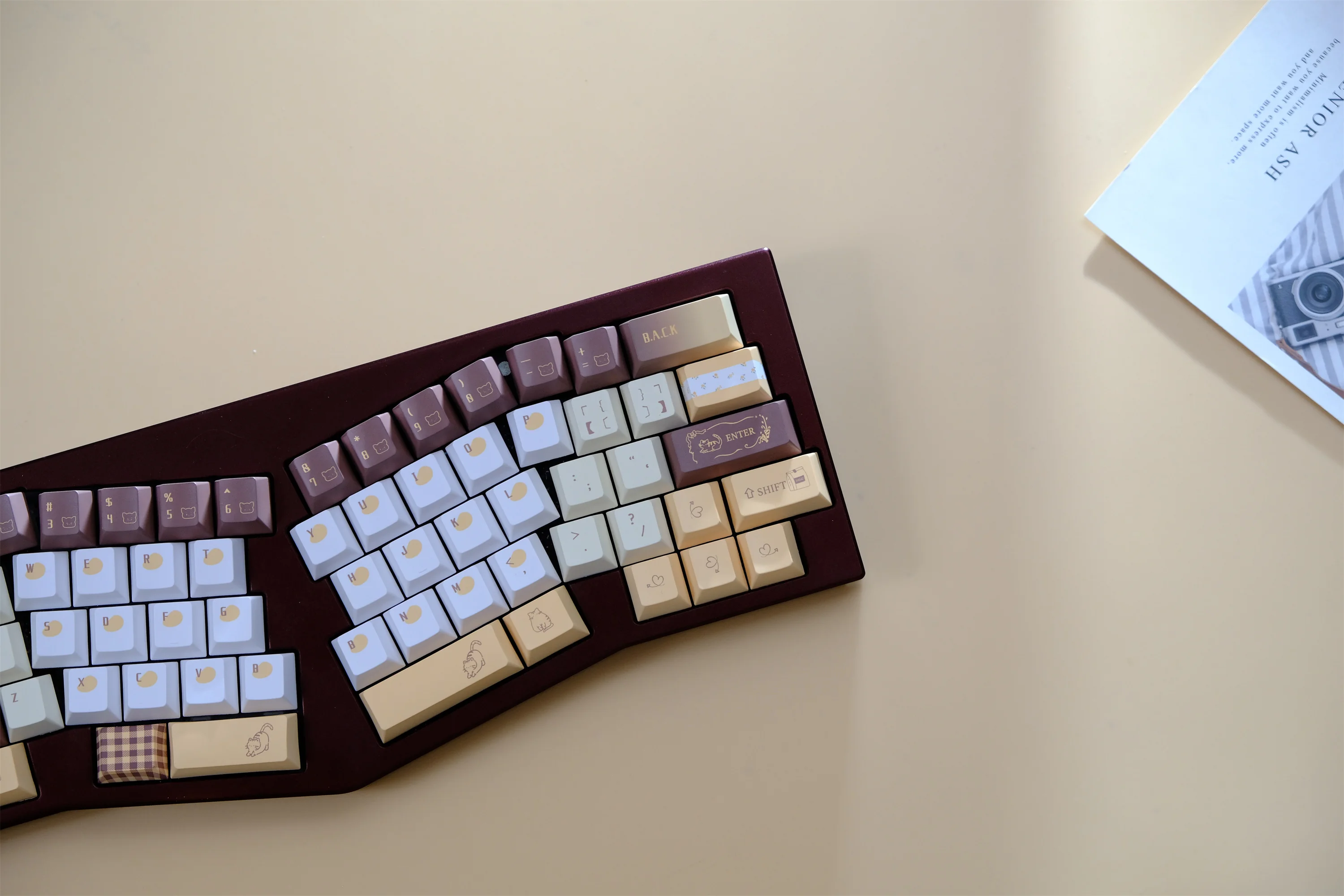 Keycaps Mango Latte 144 Tombol Bahan PBT Profil Cherry DYE-SUB Personalisasi Wooting Untuk Keyboard Mekanik CHERRY MX Switch