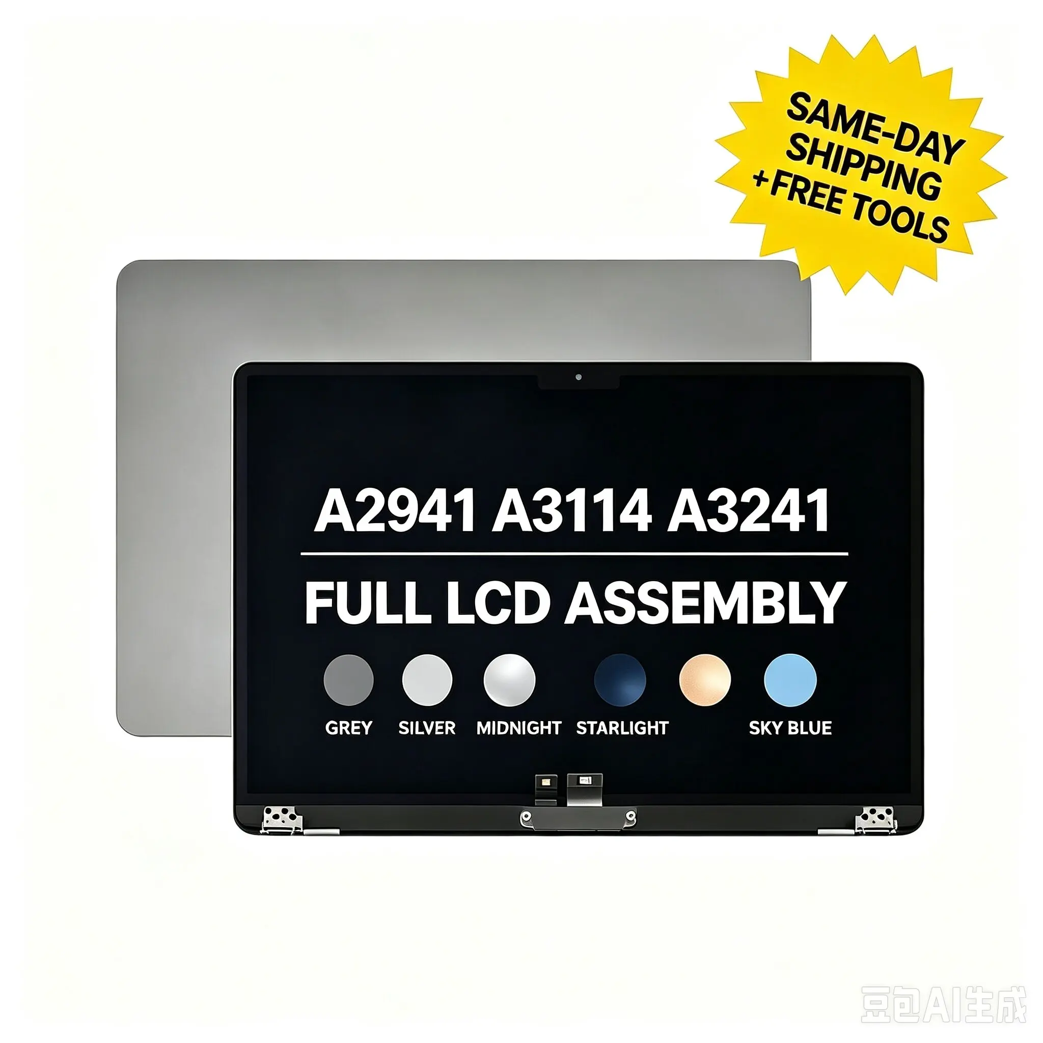 New For MacBook Air 15.3inch M2 M3 M4 A2941 A3114 A3241 FULL LCD Assembly Screen Replacement Display Assembly