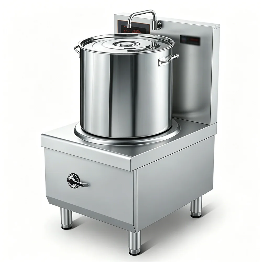 T*& Commercial Kitchen Equipment Induction Single Head Flat Head Oven High-power Stainless Steel Soup Stove Easy Cleaning