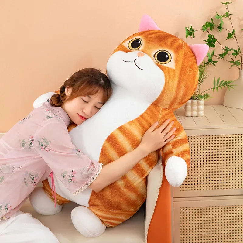 Poupée en peluche chat Orange Kawaii, oreiller câlin gras, jouet rempli mignon pour enfants, cadeau d'anniversaire, compagnon parfait pour les filles