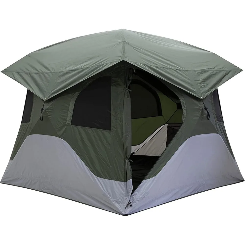 

4-Person Hub Tent - Sets Up in 90 Sec, Waterproof, UV Protection, Removable Floor