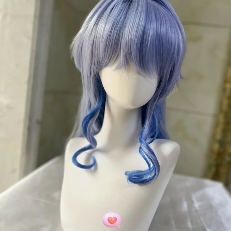 

Xin Sheng оригинальный Godcosplay кокосовая овца сладкий дождь парик зелено-синий смешанный шелковый градиент имитация кожи головы в наличии