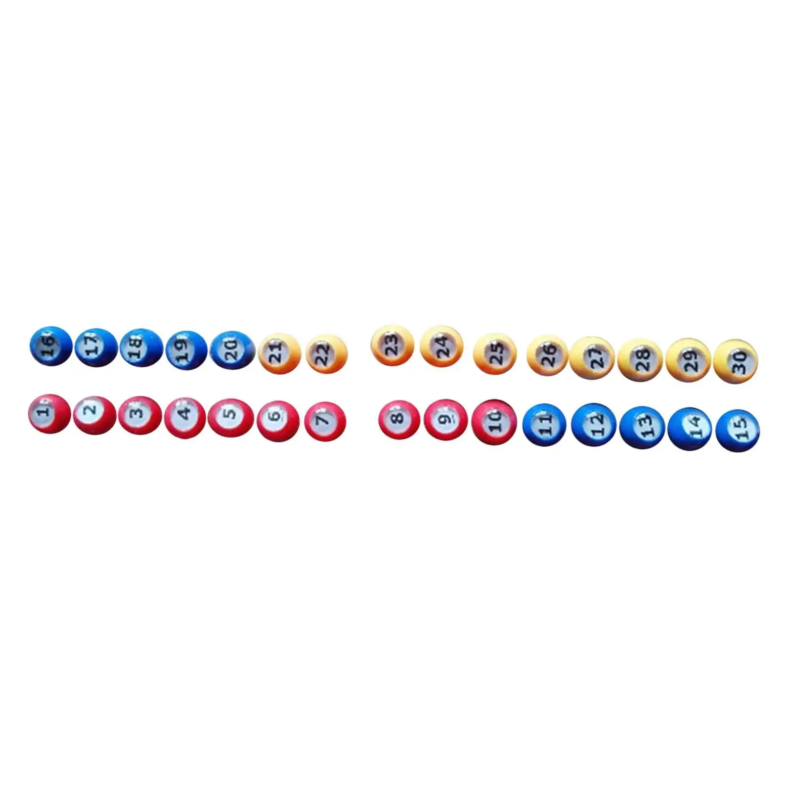 30 Pieces Bingo Ball Equipment 1-30 Numbers for Company Household Traveling