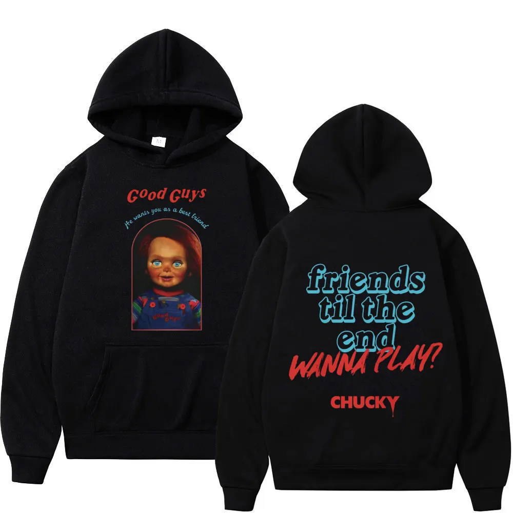 Horror Movie Child's Play Chucky Print Hoodie Men's Women Gothic Fashion Hooded Sweatshirts Street Trend Vintage Loose Pullovers