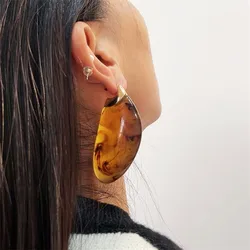 XIALUOKE Chunky Jewelry Geometric Resin Earrings For Women European American Style Personalized Earring Accessories