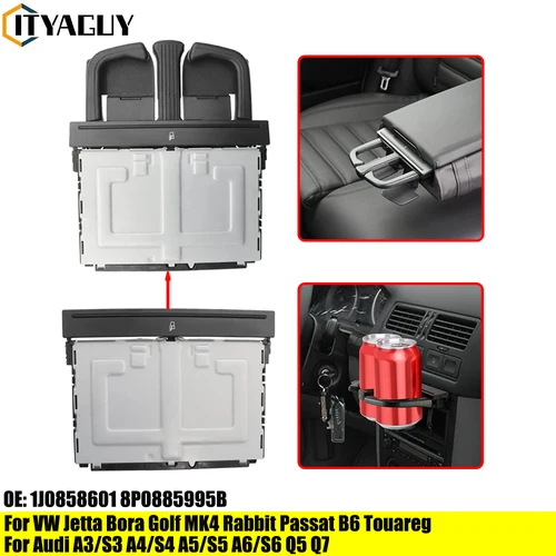 Soporte plegable para botella de agua, montaje para VW Jetta Golf 4 Bora MK4 Audi A4L A5 Q5 A7, 1J0858601C 8P0885995B