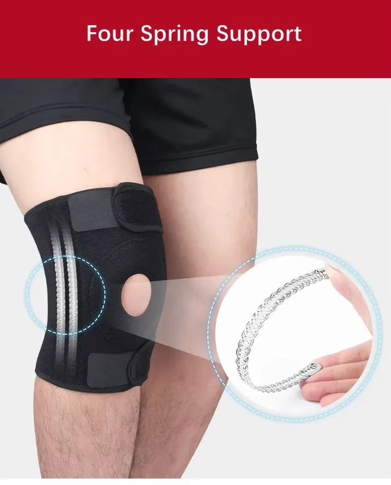 Sports Shock Absorption Protection Compression Fitness Running Aluminium Plate Support Strap Knee Pads Medical manufacturer