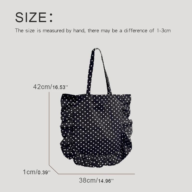 MEDIOW National Polka Dots Slim Tote Bag For Women Luxury Designer Handbag Purses 2024 New In Polyeste Ruffles Underarm Shoulder