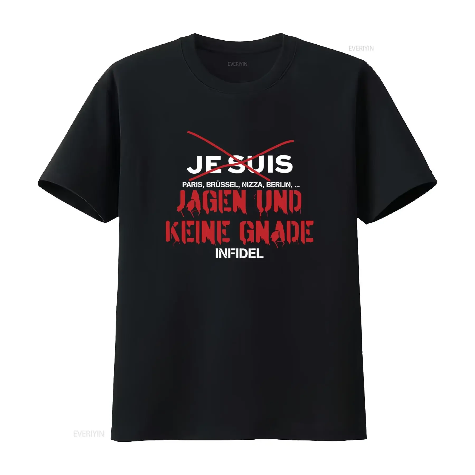 Hunting and No Mercy Infidel Je Suis Against Terrorists T Shirt 19964 Paris Brüssel Nizza Berlin Design vintage Washed Unisex