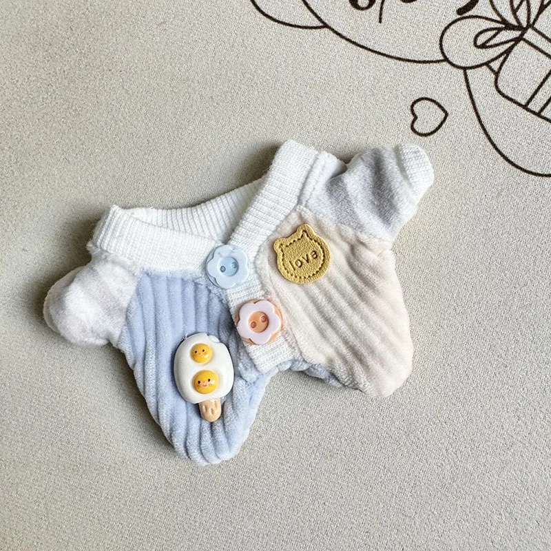 Roupa oficial de terno de engatinhar para bebê Labubu V2 de 17 cm: conjunto de roupas de caixa cega para coleção de bonecos de pelúcia (boneca não incluída)