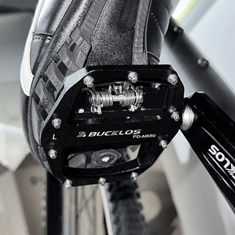 

Aluminium Alloy Bicycle Flat Lock Pedal With Cleats Waterproof Dustproof Bearings Pedals Mountain Road Bike Bicycle Accessories