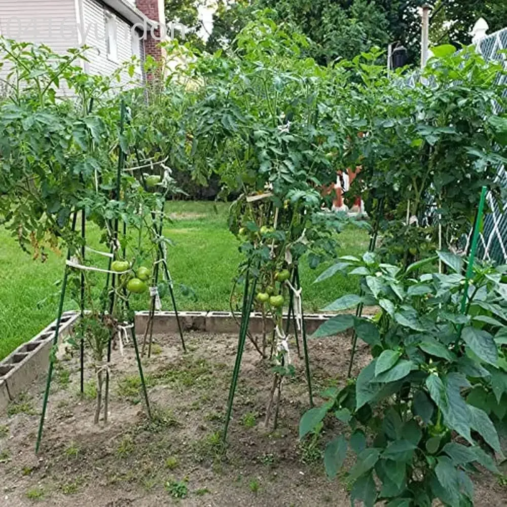 Estacas de aço para plantas de jardim, 57 unidades, bastão de suporte, 25 pacotes, estacas de tomate para escalada, plantas em vasos, design antiderrapante, fácil de usar, largo