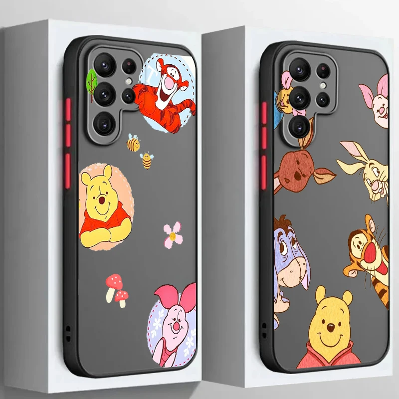

Winnie Cartoon Fashion Cute Frosted Translucent For Samsung A53 A52 A33 A32 A51 A71 A21S A13 A73 A50 A22 A12 5G Soft Phone Case