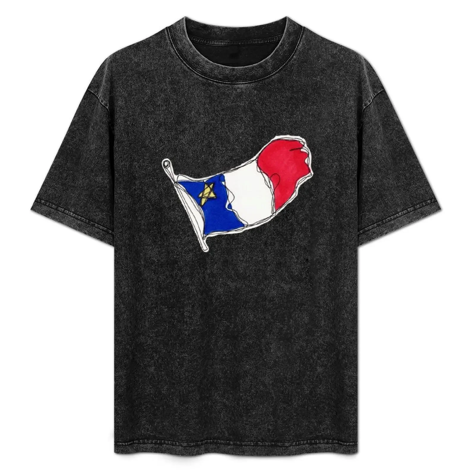 

Drapeau acadien T-Shirt Casual Loose Fit Short Sleeve T-Shirt