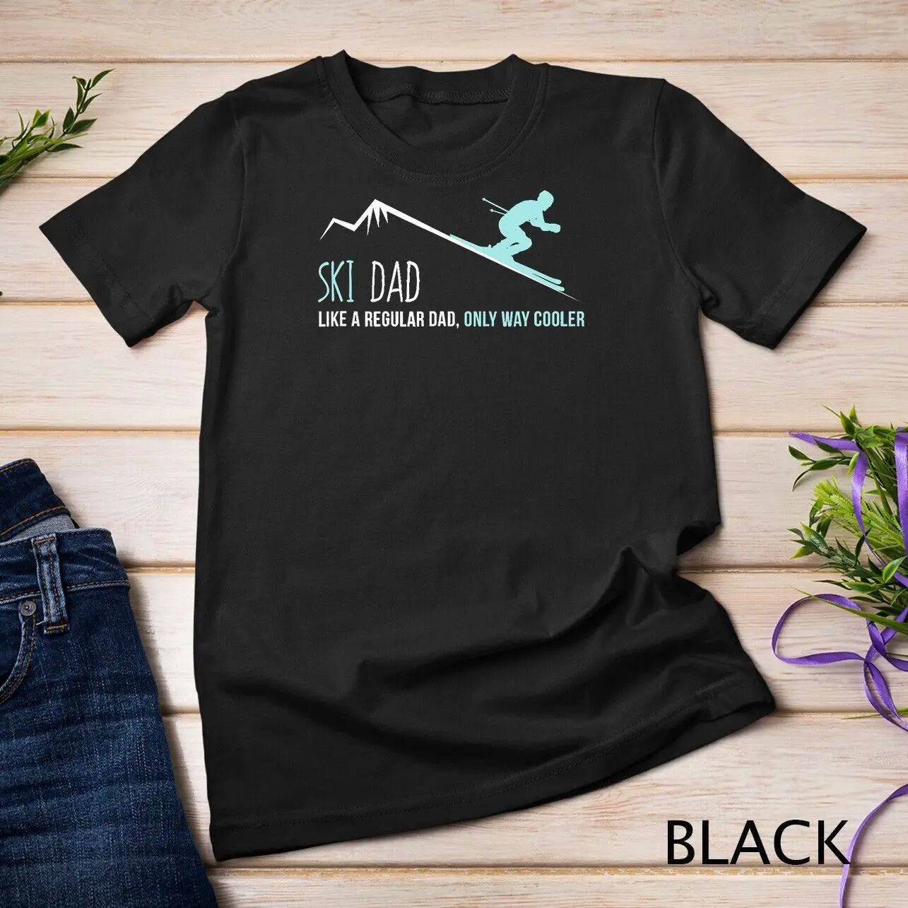 Ski Dad Funny Cute Winter Skiing Gift T-Shirt Unisex T-shirt