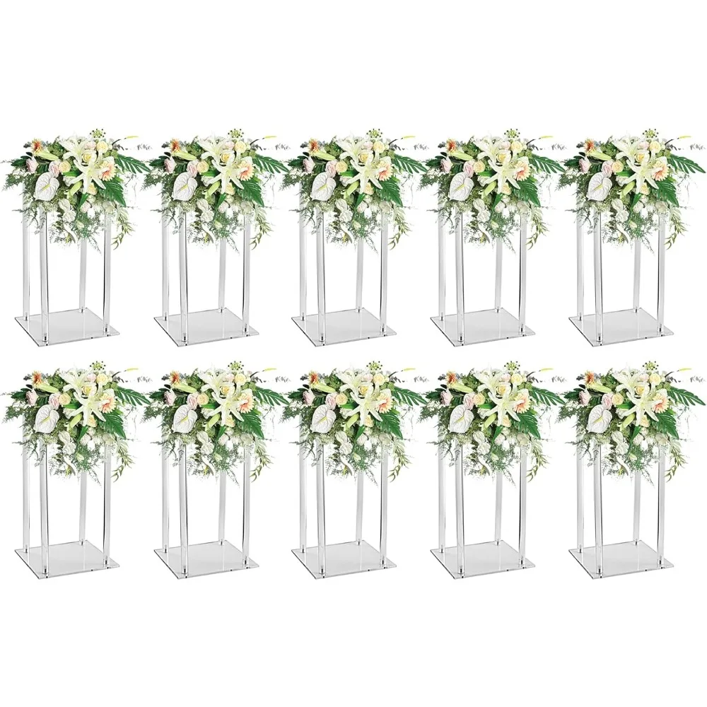 10 Pcs Acrylic Clear Vases for Wedding Centerpieces, 15.75