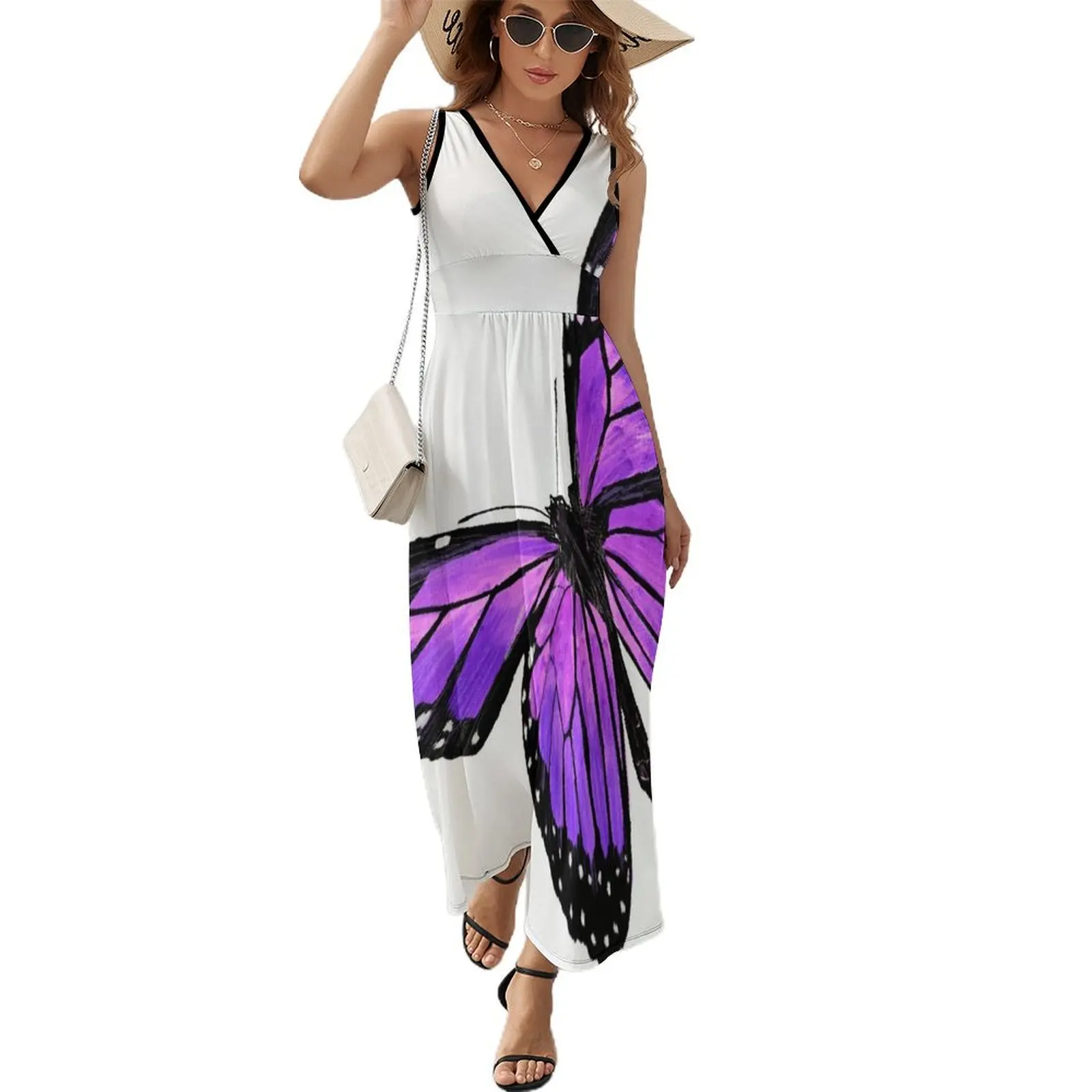 

Purple butterfly Sleeveless Dress elegant party dresses for women 2024 summer outfits for women 2024