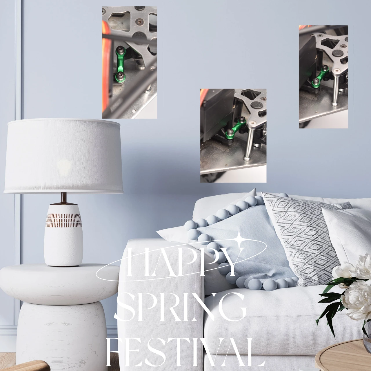 GPM 7075 ชุดเชื่อมต่อพวงมาลัยอัลลอยด์สำหรับรถ LOSI 1/10 Baja Rey Desert Truck - อะไหล่ทดแทน รุ่น LOS03008