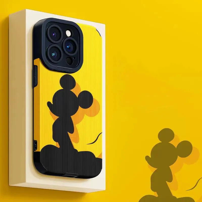 Funda de teléfono Original de dibujos animados 3D de Mickey Mouse, bonita sombra para iphone 13, 14, 12, 11, 15 16 Pro Max, carcasa anticaída, protección de lente