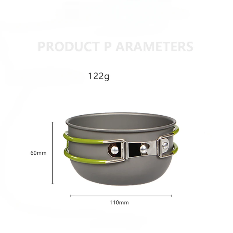 Camping Cooker Set Aluminum Alloy Portable Nonstick Pans Mini Cutlery Cooking Accessories High Power Folding Gas Stove Cookware