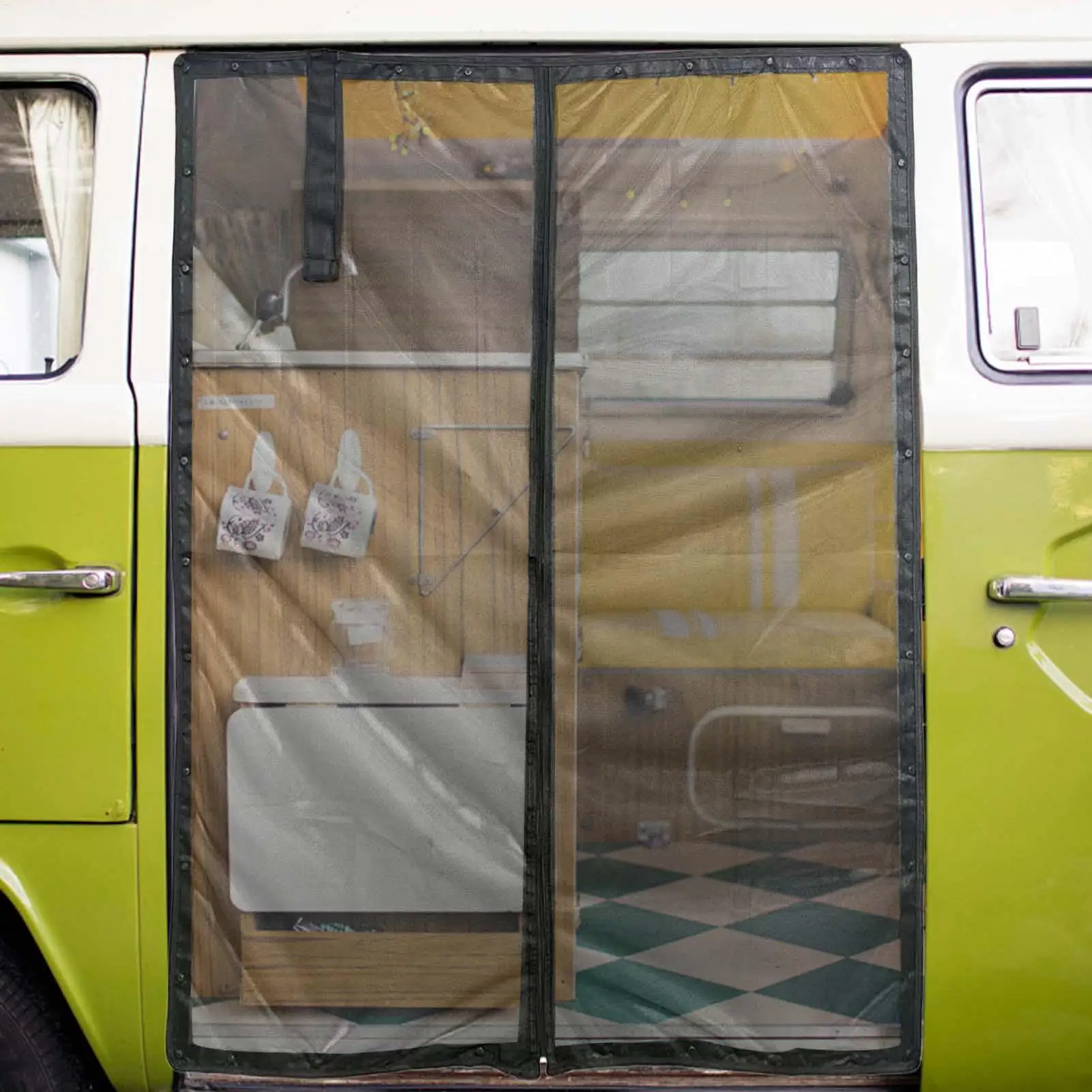 

RV Magnetic Door Screen UV-Resistant Net Vehicle Accessories RV Sliding Door Privacy Screen For Camping Outdoor Adventure Road