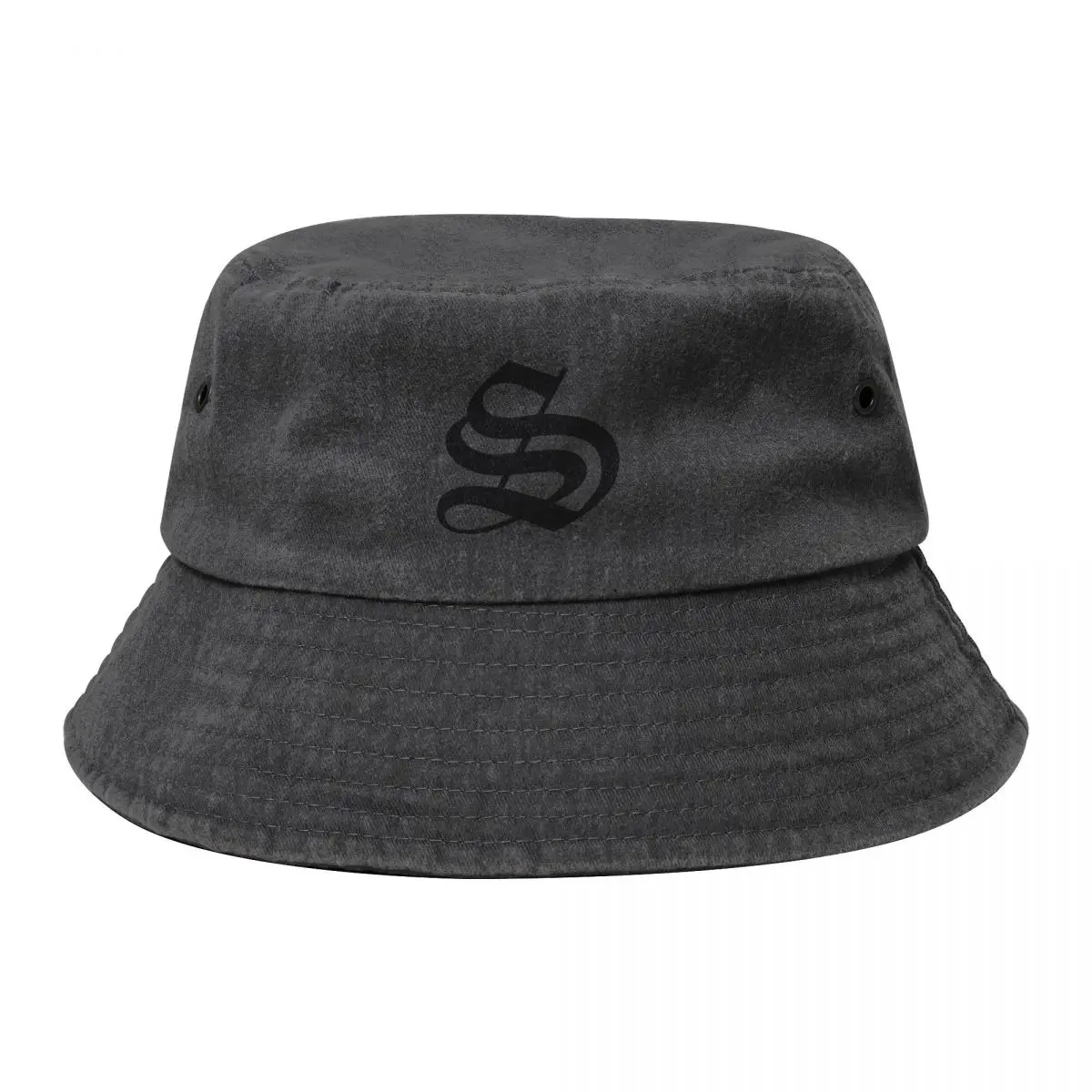 

S – Old English Initial Black Letter S Bucket Hat Sunscreen cute Golf Men Women's