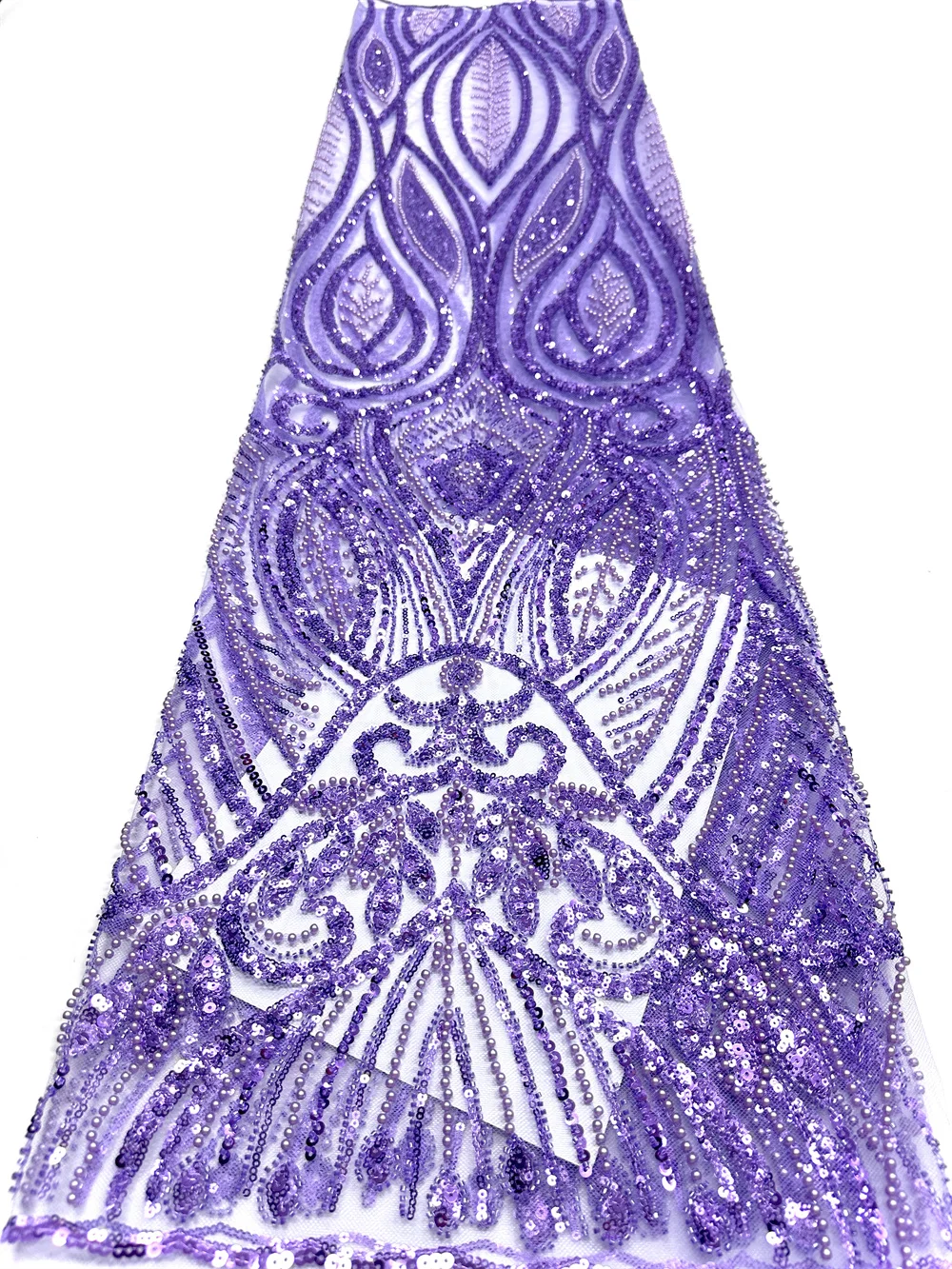 

African Groom Lace Fabric 2026 High Quality French Sequins Mseh Lace Fabric 5 Yards For Nigerian Sewing Party Wedding Dresses
