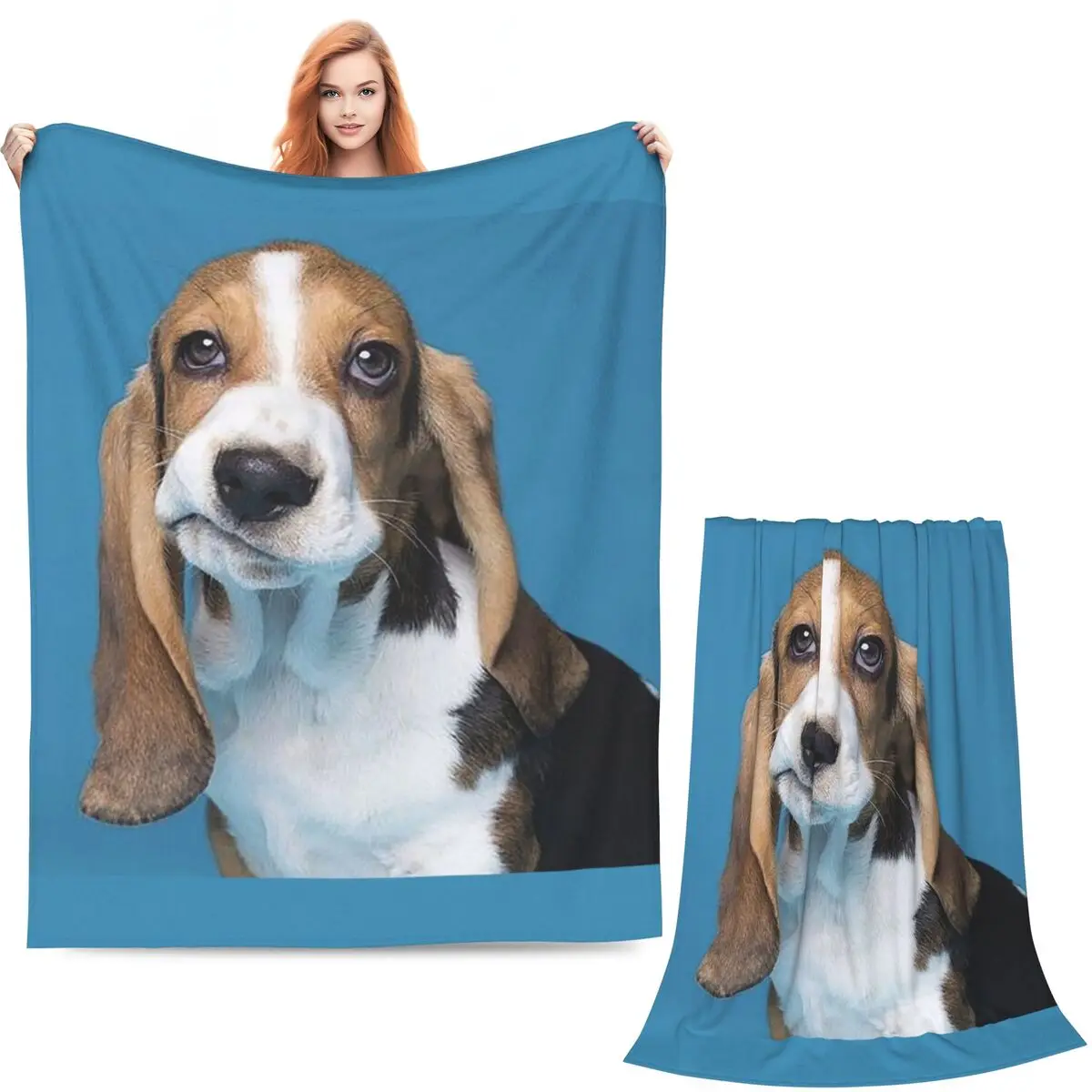 Funny Beagle Dog Design Blankets Soft Warm Flannel Throw Blanket Bedspread for Bed Living room Picnic Travel Home Couch