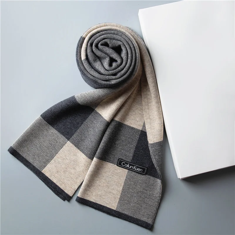 Cashmere Men Scarf Luxury Designer Lightweight Plaid Scarf for Men Cashmere Scarf Fringed Tassel Soft Keep Warm Windproof AD2114