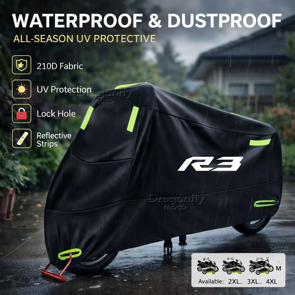 

For yamaha YZFR3 YZF-R3 YZF R3 2015-2023 2022 2021 2020 Motorcycle Cover Waterproof Outdoor Scooter UV Protector Rain Cover
