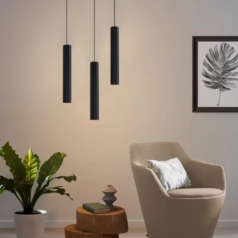 

Nordic Minimalist Decor Chandelier Black for Table Dining Living Room Staircase Pendant Lamp Indoor Lighting Lusters Luminaires