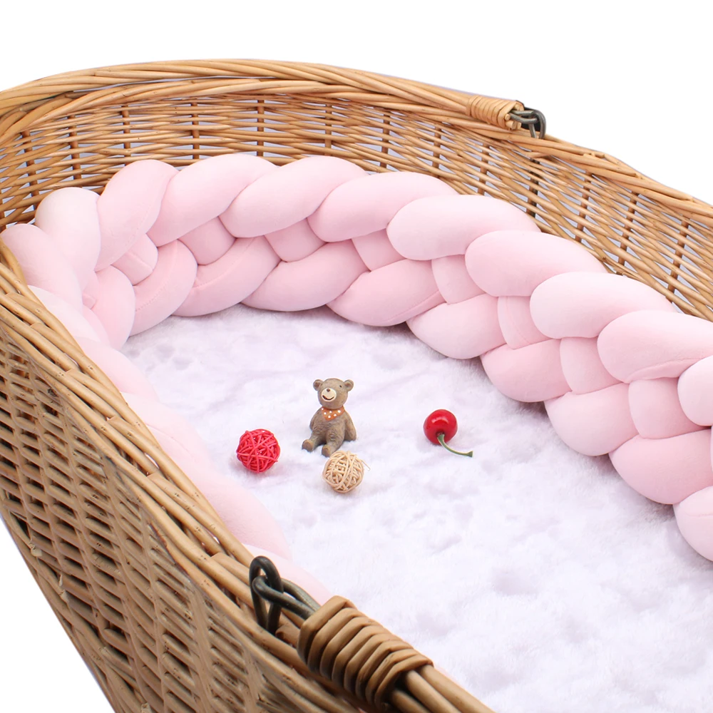 Baby Bumpers For Cribs Pink 4 Knotted Infant Room Decor